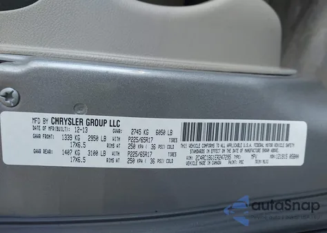 2014 Chrysler Town & Country Touring из США, поврежденный, VIN 2C4RC1BG1ER247295